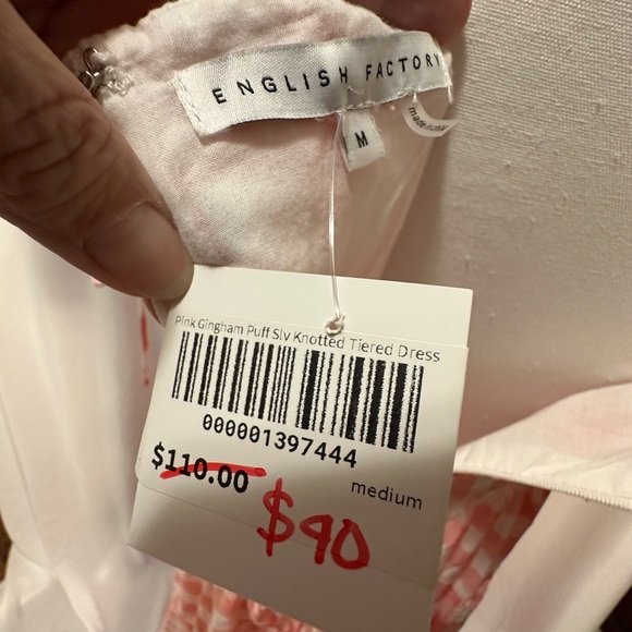 English Factory Checkered Maxi Dress. Size Medium. - Picture 3 of 4